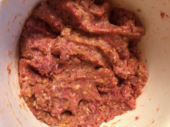 meatloaf ingredients mixed in bowl