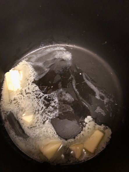 melting butter in pot