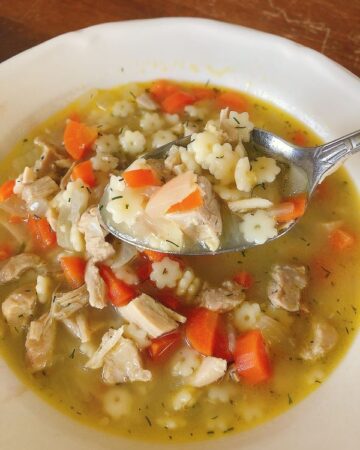 bowl of homemade chicken noodle soup