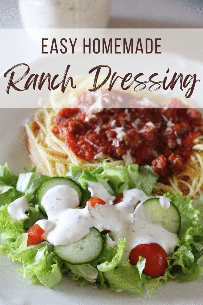 The Best Homemade Ranch Dressing Recipe (No Buttermilk) #easy #ranch #dressing #homemade #fresh #sauce #buttermilk #flavor #recipe #salad #dressings #mamamakesiteasy