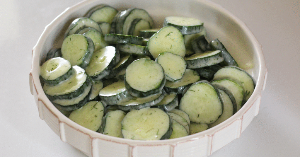 Easy Creamy Cucumber Salad Recipe with Fresh Dill