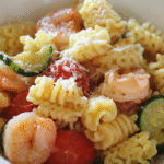 Easy Tomato Zucchini Pasta Recipe with Shrimp