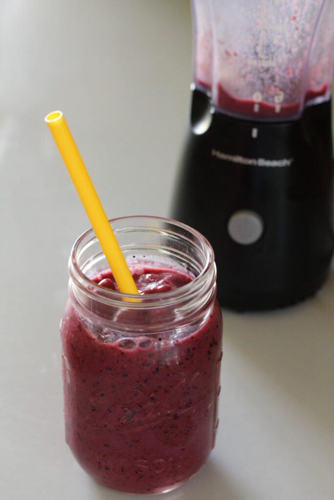 berry smoothie with personal blender