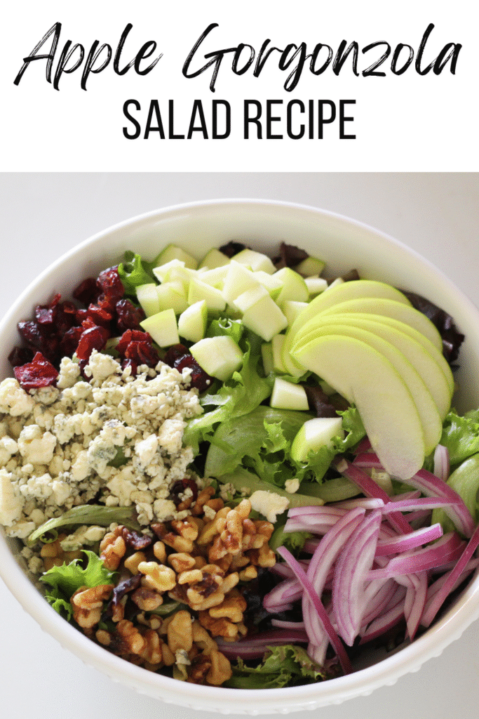 Apple Gorgonzola Salad #cheese #salad #vinegar #apples #gorgonzola #italian #vinaigrette #recipes #balsamic #apple #bucadibeppo #salad #fresh #mamamakesiteasy