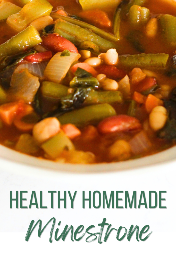 Healthy Homemade Minestrone Soup Recipe #vegetarian #dinner #starter #soup #broth #beans #ingredients #minestrone #recipe #cookie #chicken #large #tomato #mamamakesiteasy